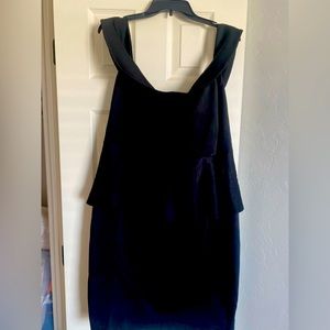 Off the shoulder black plus size dress